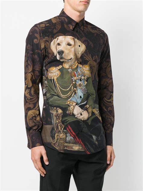 dolce gabbana dog soldier shirt|Dolce & Gabbana Dog Soldier Print Shirt .